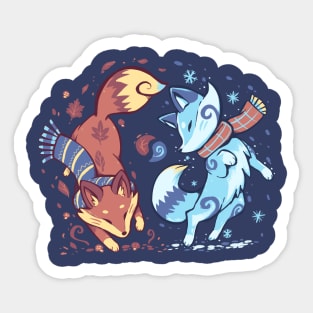 Autumn and Snow Fox Sticker